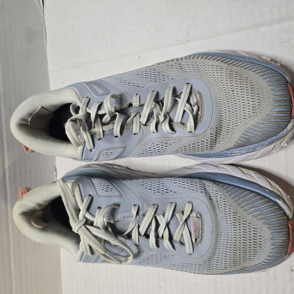 Hoka Gray and White Athletic Shoes Lightweight Breathable Design